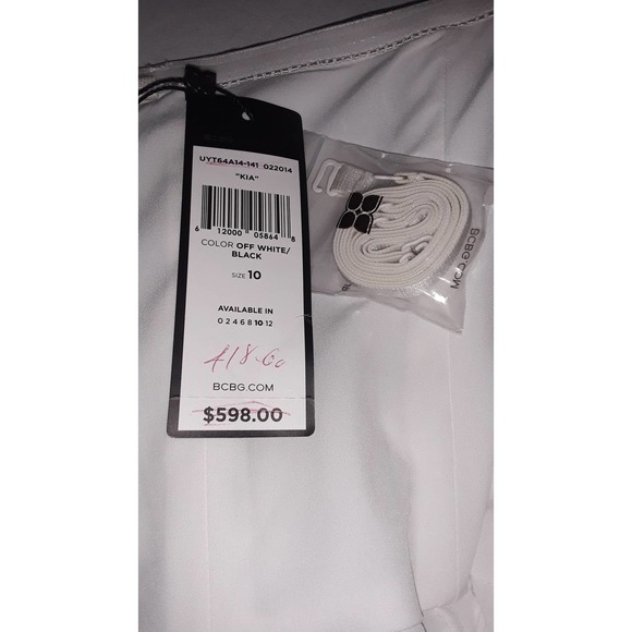 NWT BCBGMaxAzria Sz 10 KIA Black & White  Maxi Dress - Picture 9 of 11